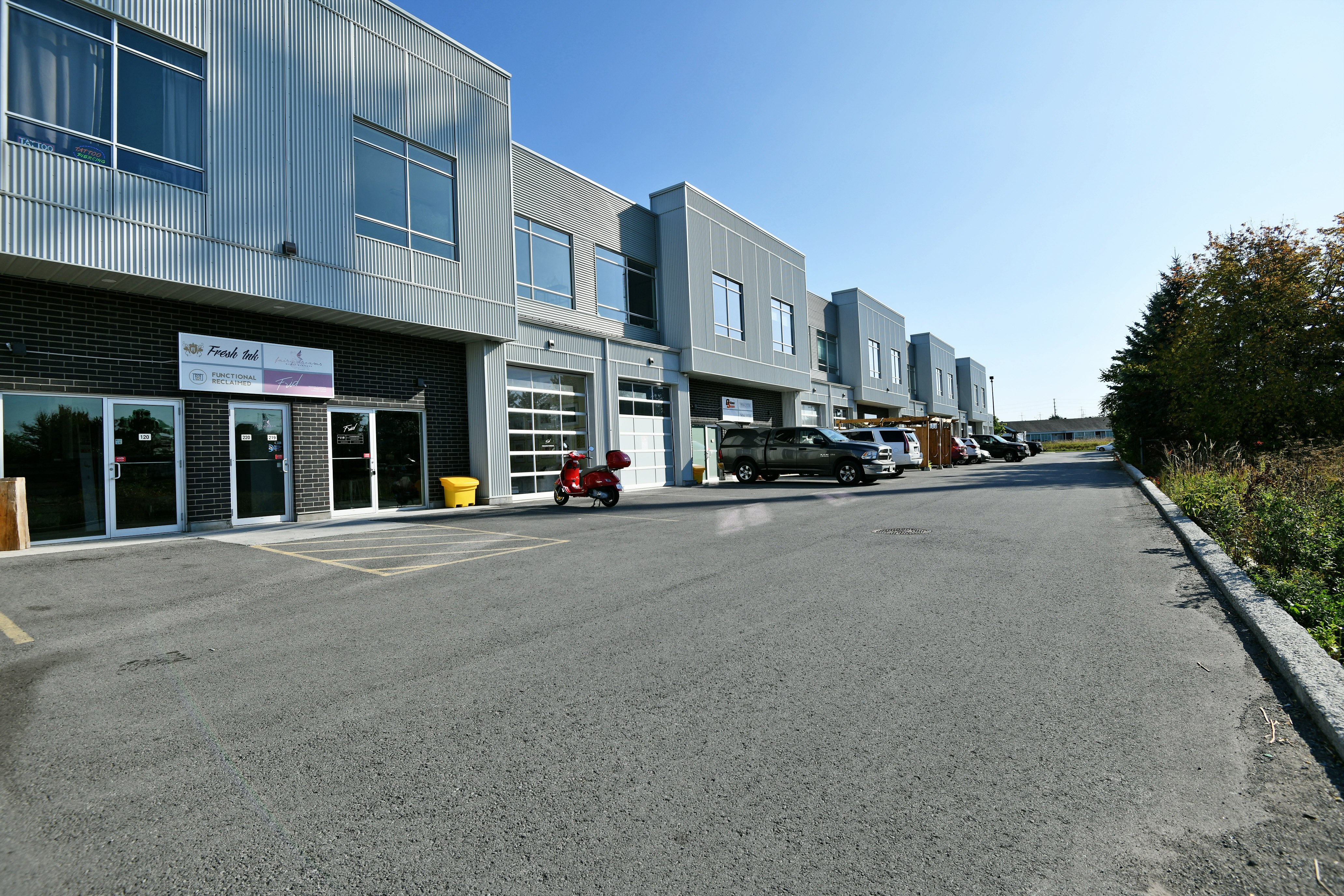 Street-level view of units